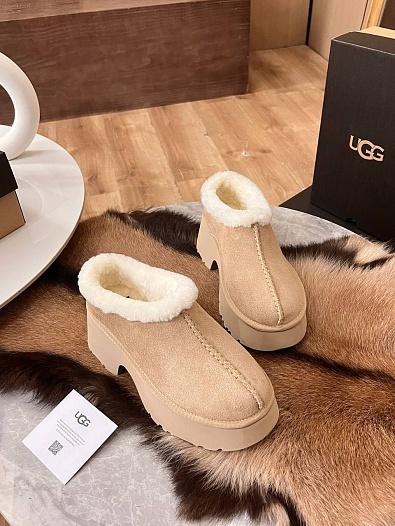 Женские замшевые ботинки UGG Heights Mini - Beige   