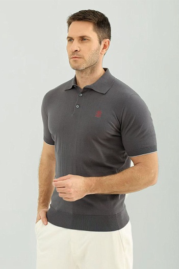 Мужское серое поло Brunello Cucinelli premium   