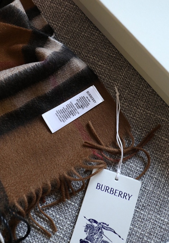 Шарф Burberry two-tone Check premium 168x30 см - Brown