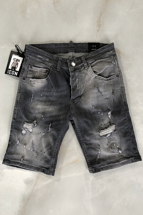 Джинсовые мужские шорты Dsquared2 "ICON" - Grey