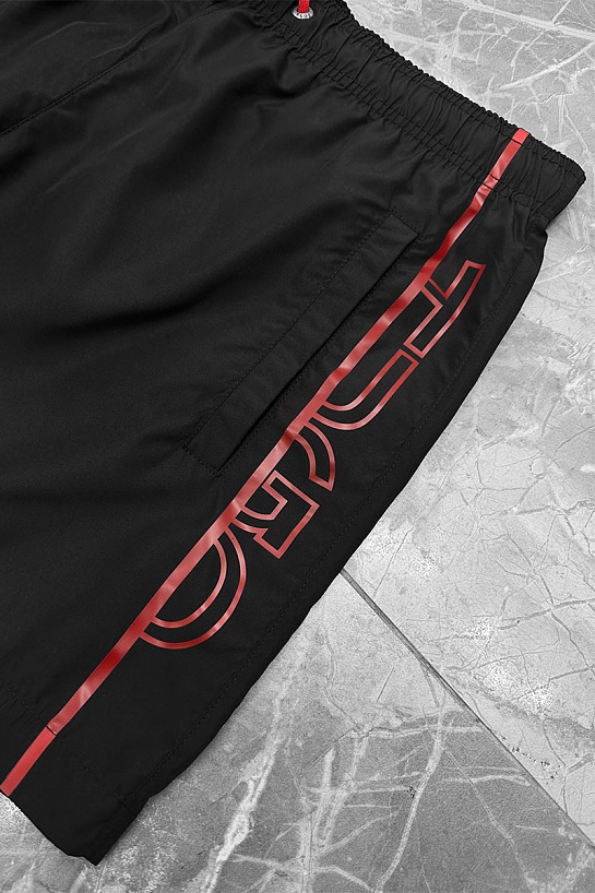 Мужские чёрные шорты Hugo Boss logo-print
