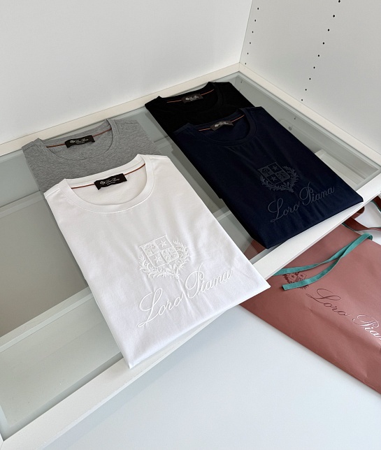 Мужская чёрная футболка Loro Piana premium