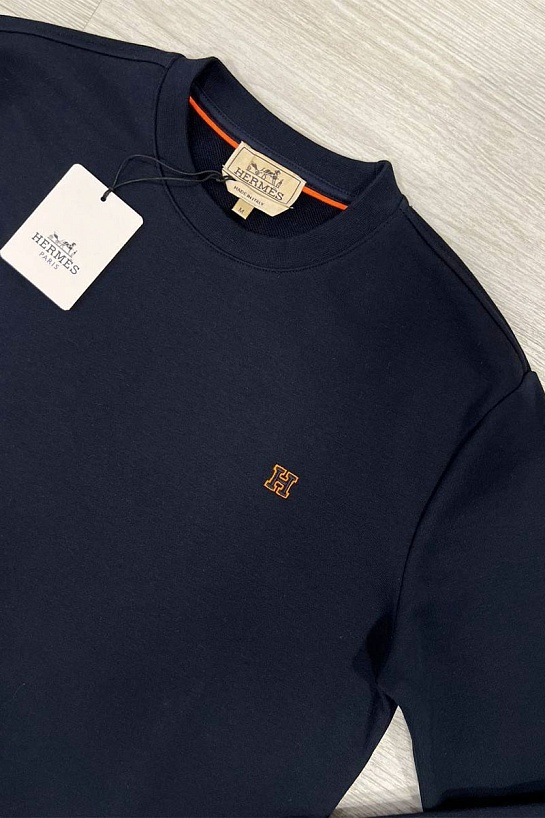 Мужской тёмно-синий свитшот Hermes