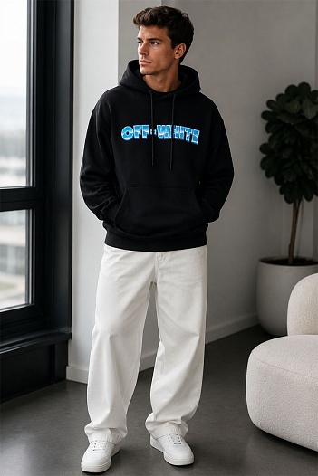 Чёрное худи Off-White Metal Arrow logo-print   