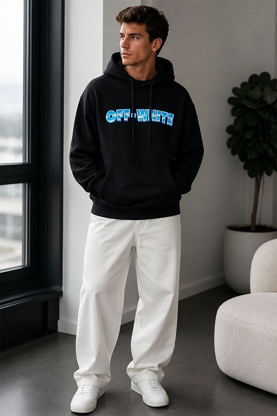 Чёрное худи Off-White Metal Arrow logo-print