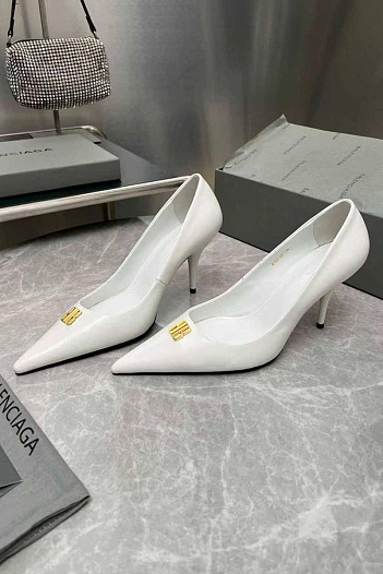 Женские кожаные туфли на каблуке Balenciaga premium   