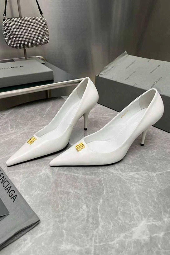 Женские кожаные туфли на каблуке Balenciaga premium