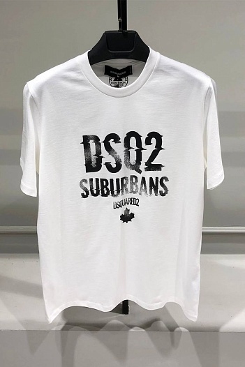 Мужская белая футболка Dsquared2 Suburbans   