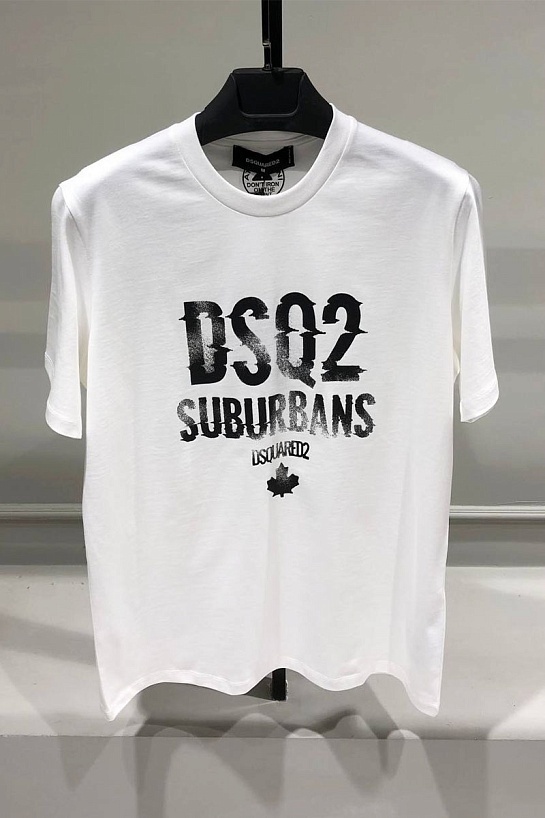 Мужская белая футболка Dsquared2 Suburbans