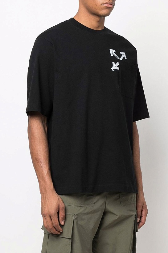 Чёрная оверсайз футболка Off-White Arrows-print