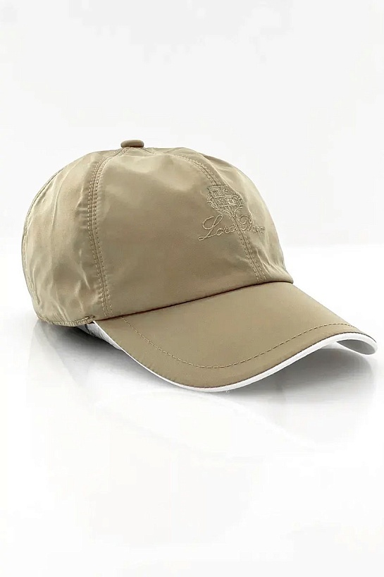 Бежевая бейсболка Loro Piana embroidered-logo