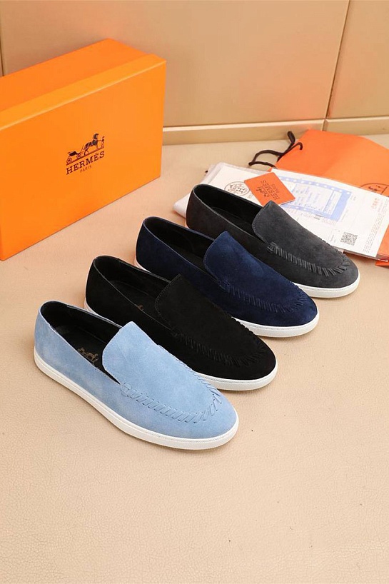 Мужские замшевые лоферы Hermes Julian - Black
