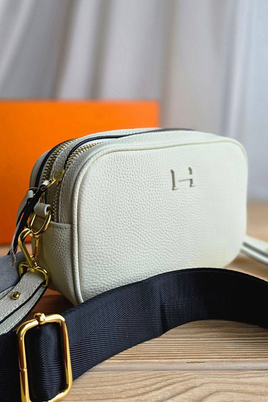 Женская белая сумка Hermes 20x15 см