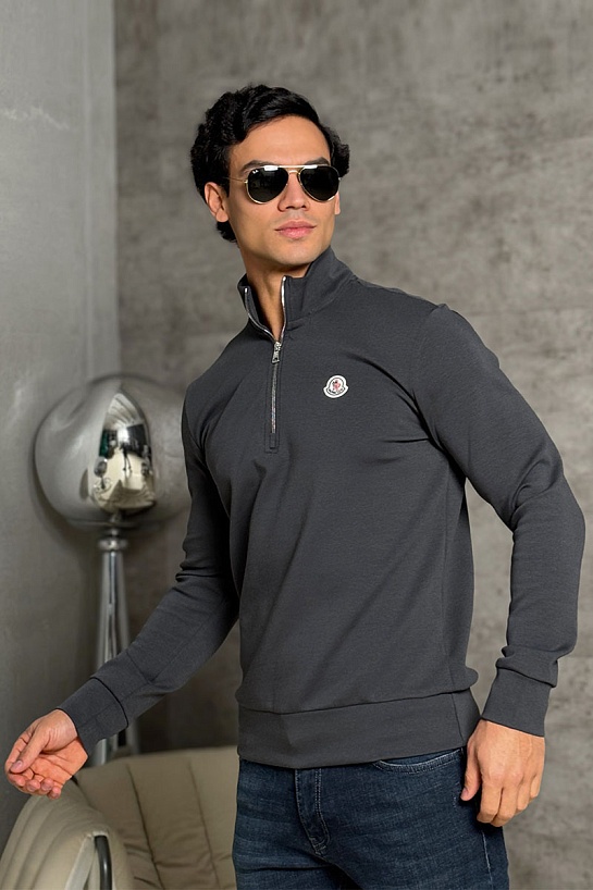 Мужской джемпер Moncler logo-patch - Grey