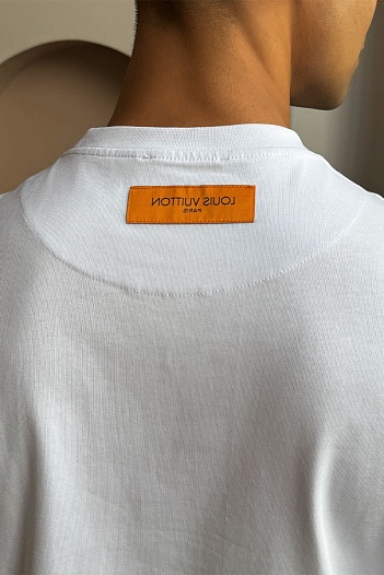Белая оверсайз футболка Louis Vuitton logo-print   