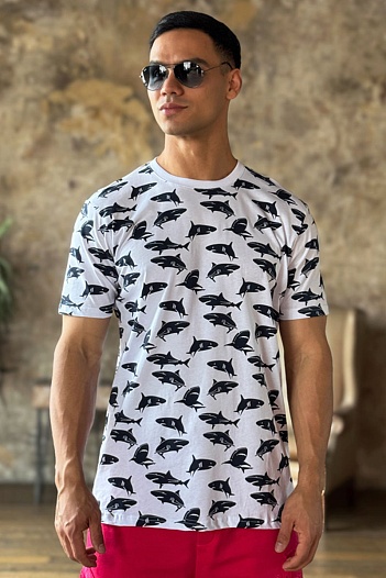 Белая мужская футболка Paul&Shark   