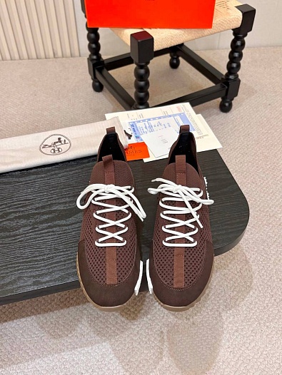 Текстильные кроссовки Hermes lift slip-on   