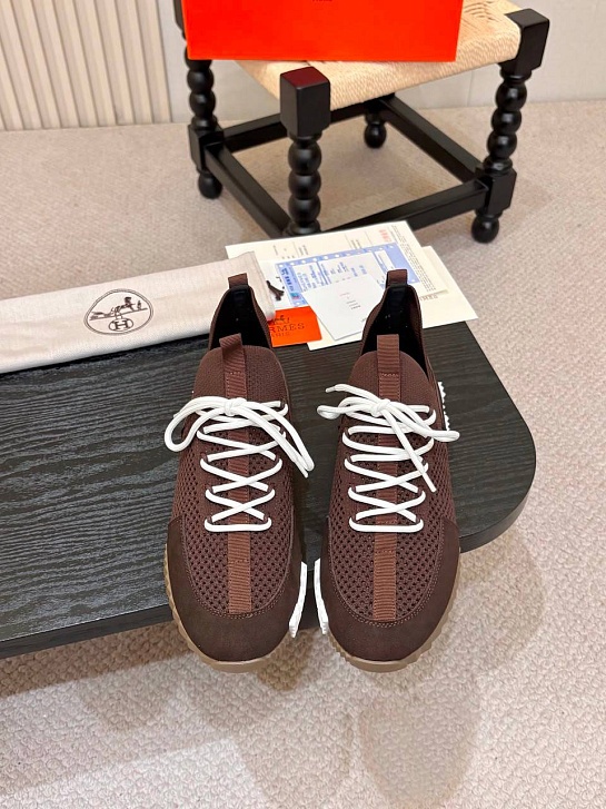 Текстильные кроссовки Hermes lift slip-on