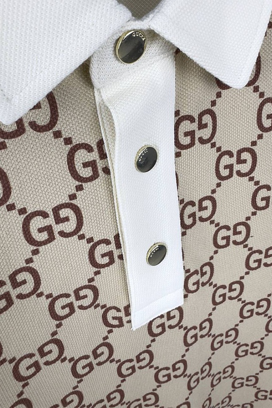 Мужское поло Gucci GG monogram all-over - White / Beige