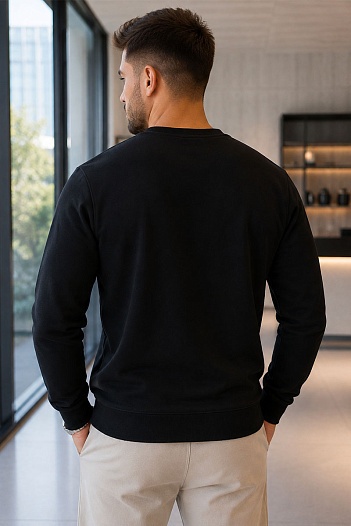 Мужской чёрный свитшот Emporio Armani logo-print   