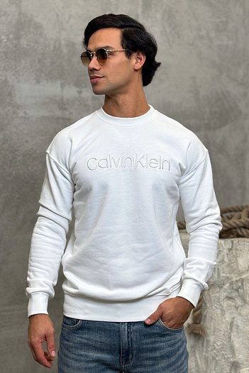 Свитшот белого цвета Calvin Klein embroidered-logo   