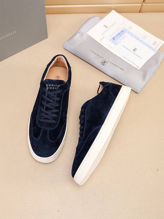 Замшевые кроссовки Brunello Cucinelli low-top - Navy