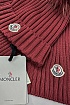 Комплект из шапки и шарфа бордового цвета Moncler logo-patch