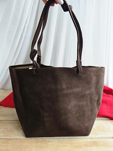 Замшевая сумка The Row 43x29 см   