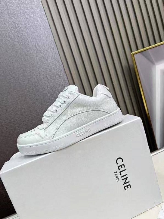 Женские кожаные кроссовки Celine Premium - White