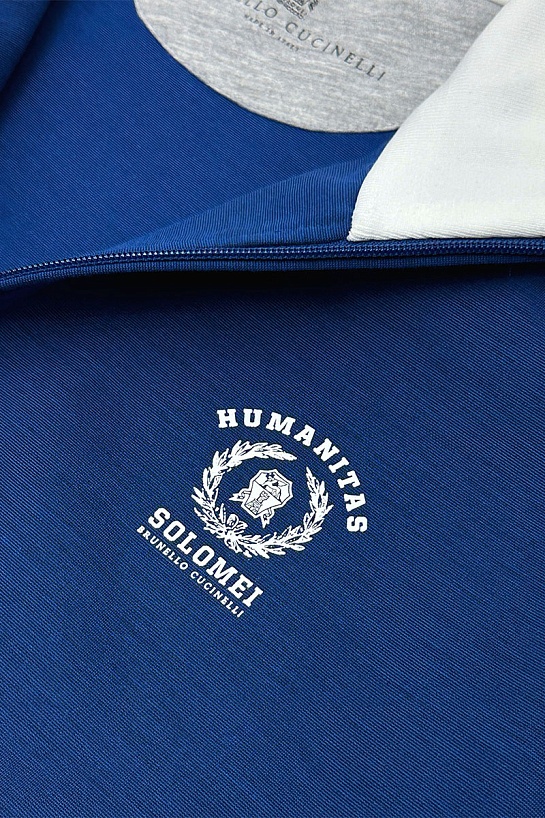 Кофта на молнии Brunello Cucinelli синего цвета