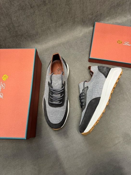 Мужские кроссовки Loro Piana knitted - Grey