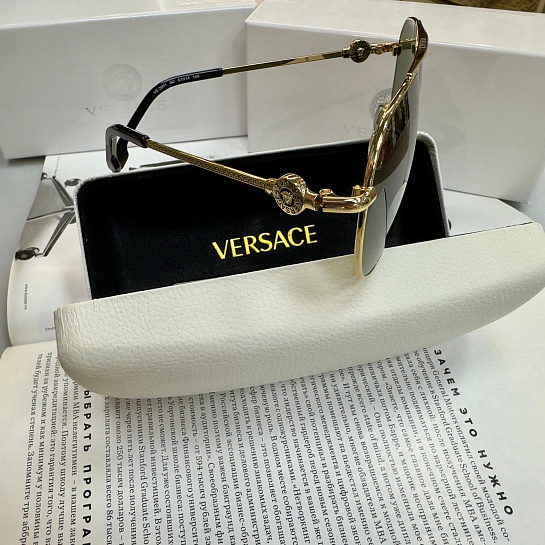Солнцезащитные очки Versace Aviator - Green / Gold