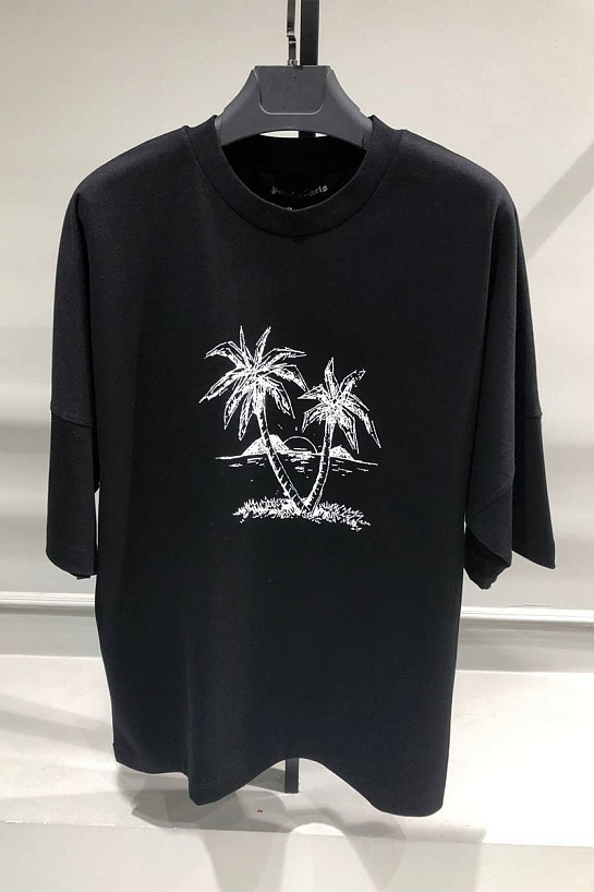 Оверсайз футболка Palm Angels "Sunset Palms" - Black