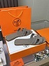 Женские кожаные шлёпанцы Hermes Premium - Grey