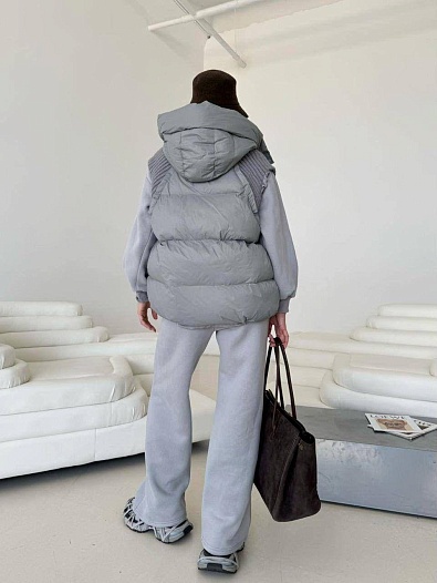 Женский костюм тройка на флисе Max Mara Premium - Light Grey   