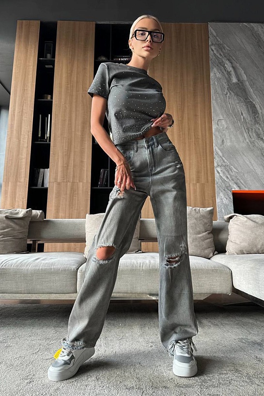 Женские рваные джинсы Balenciaga