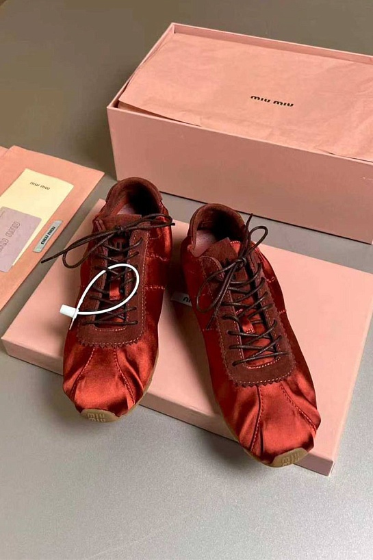 Женские кроссовки MIU MIU Plume Satin premium