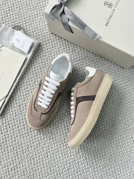 Женские замшевые кроссовки Brunello Cucinelli premium