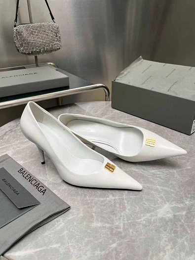 Женские кожаные туфли на каблуке Balenciaga premium   