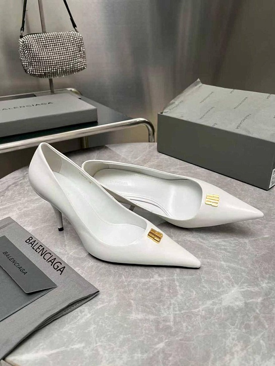 Женские кожаные туфли на каблуке Balenciaga premium