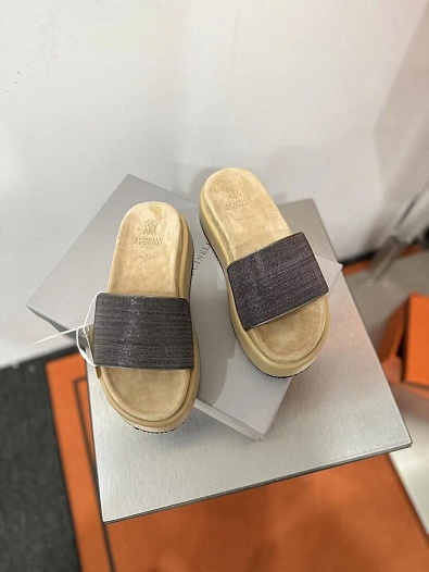 Женские шлёпанцы Brunello Cucinelli Premium   