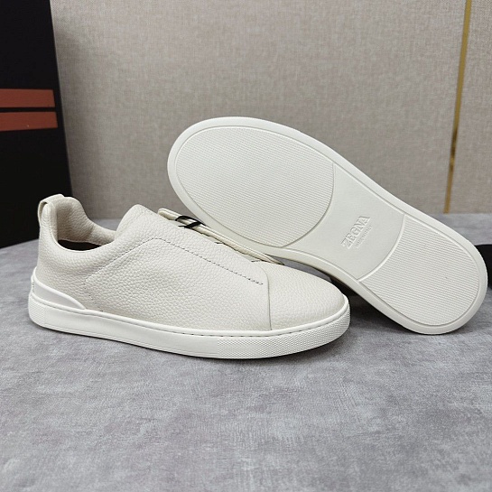 Мужские кроссовки Ermenegildo Zegna Triple Stitch Leather - White