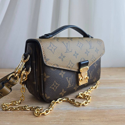 Кожаная сумка Louis Vuitton Pochette Mini 19x10 см - Brown   