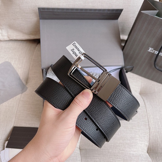 Двусторонний кожаный ремень Zegna Premium (длина 110 см, ширина 3.5 см)