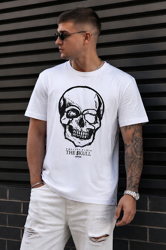 Футболка белого цвета Philipp Plein The Skull