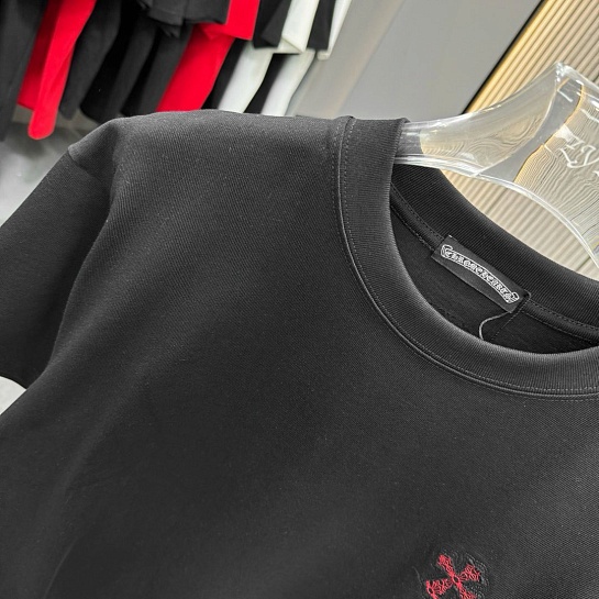 Чёрная оверсайз футболка Chrome Hearts Premium