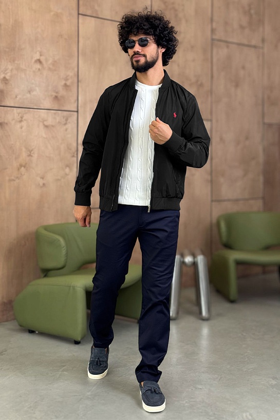 Мужской чёрный бомбер Роlо Ralрh Lаurеn