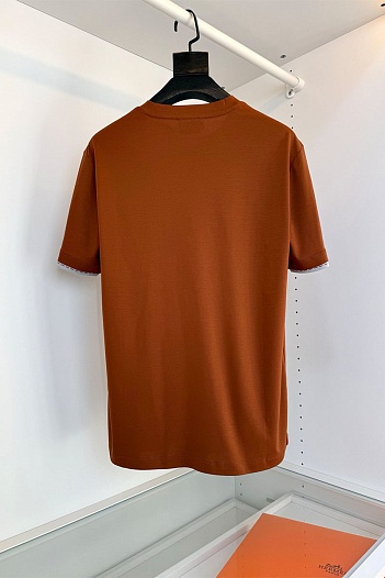 Мужская коричневая футболка Hermes premium   