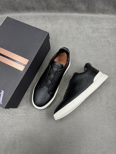 Мужские кроссовки Ermenegildo Zegna Triple Stitch - Black / White   