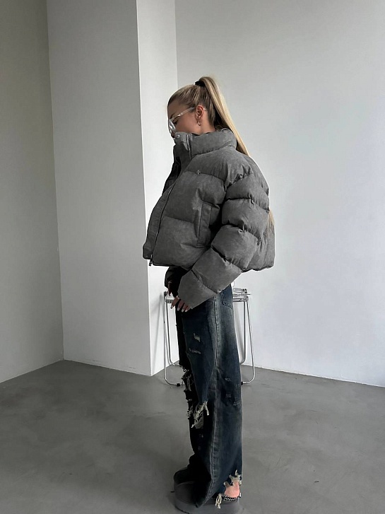 Женская серая куртка Chrome Hearts